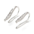 Örhängeskrokar 16mm Kubisk Zirkonia Mikro Pavé Platinapläterade Nickelfria, 1 par