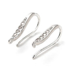 Örhängeskrokar 16mm Kubisk Zirkonia Mikro Pavé Platinapläterade Nickelfria, 1 par