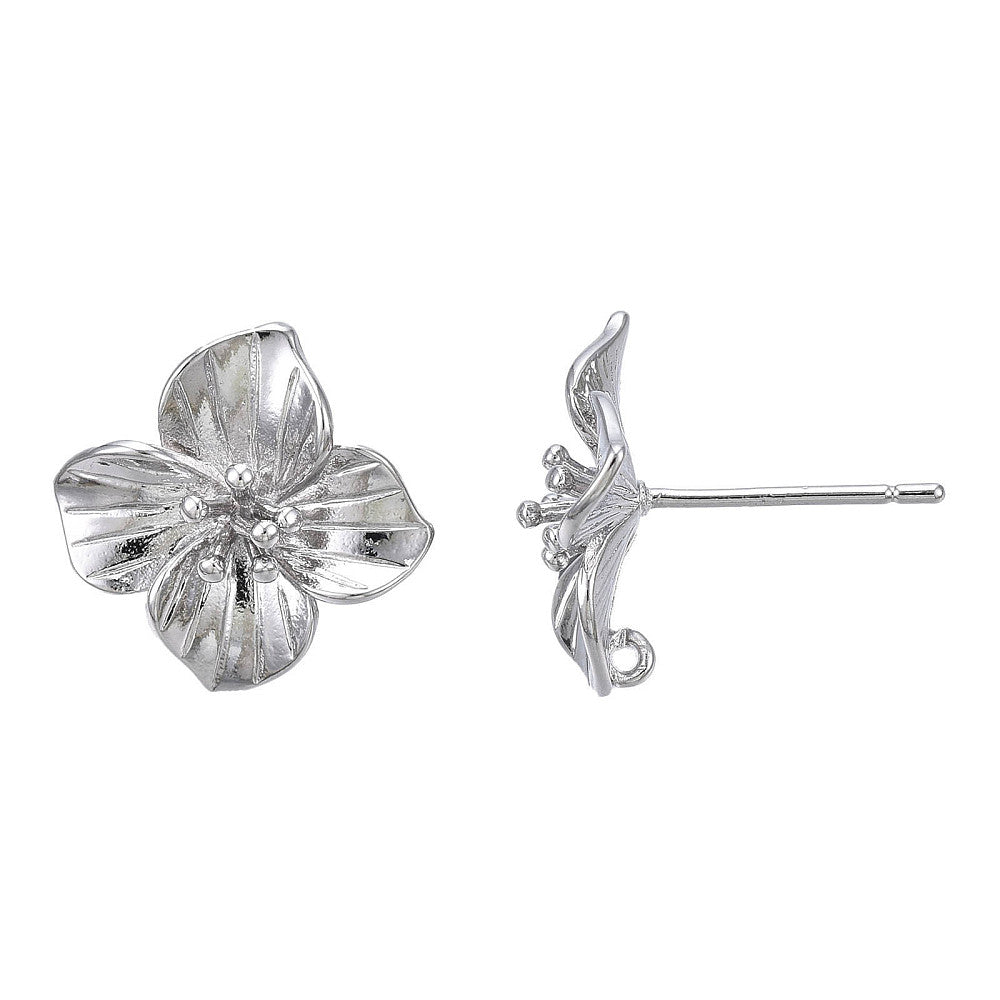 Stiftörhängen Blomma med Pistiller Platinapläterade Nickelfria, 1 par