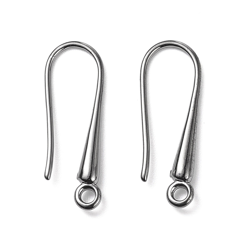 Örhängeskrokar i Mässing 21mm Gunmetal, 3 par