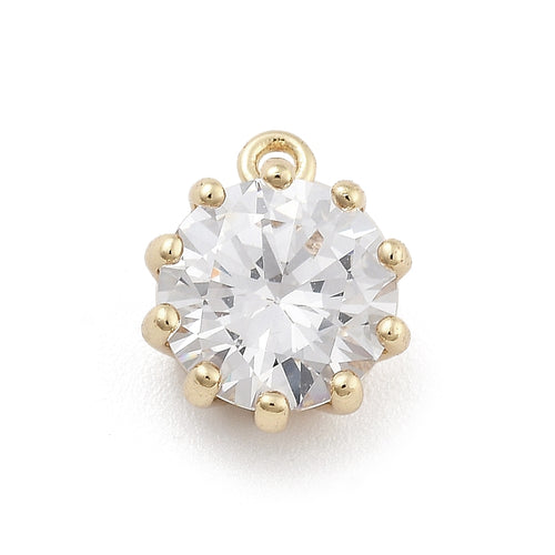 Berlock med Kubisk Zirkonia 12x10mm 14K Guldpläterad Mässing + Mini aluminiumburk, 1st