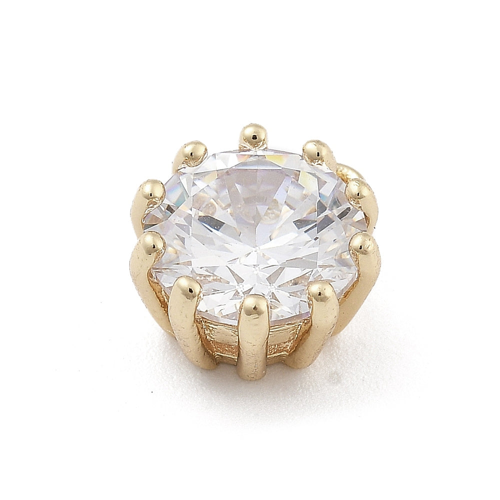 Berlock med Kubisk Zirkonia 12x10mm 14K Guldpläterad Mässing, 1st