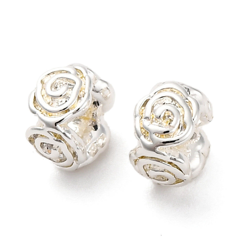 Mässingspärlor 925 Sterling Silverplätering 5x5x3mm Nickelfria, 4-pack