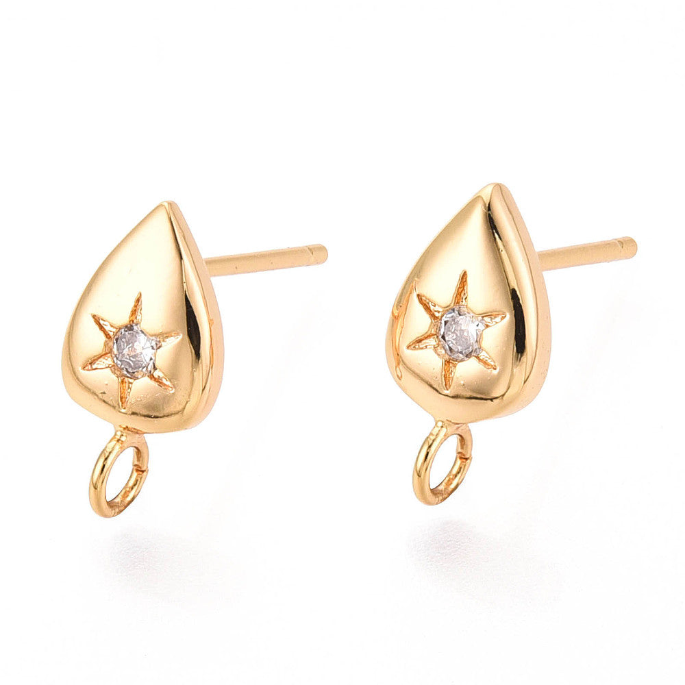 Stiftörhängen 11mm Tår Droppe 18K Guldpläterad Nickelfria, 1 par