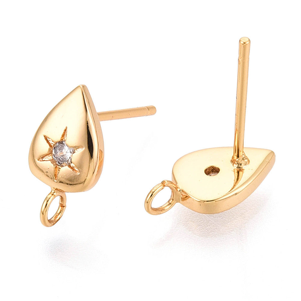 Stiftörhängen 11mm Tår Droppe 18K Guldpläterad Nickelfria, 1 par