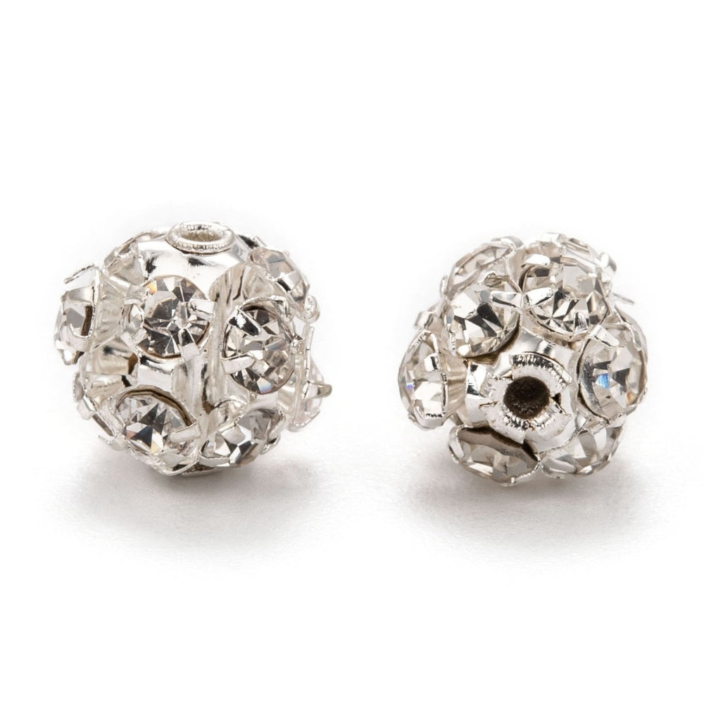 Mässingspärlor Strasspärlor 8mm Silverpläterade, 8-pack