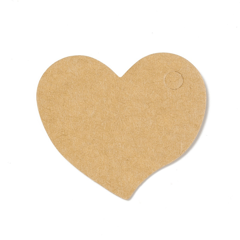 Smyckeskort Displaykort Burlywood Brunt Kraftpapper Hjärtformade