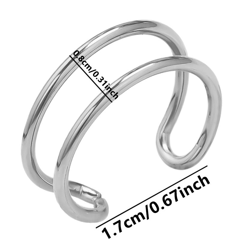 Öppen cuff-ring i rostfritt stål