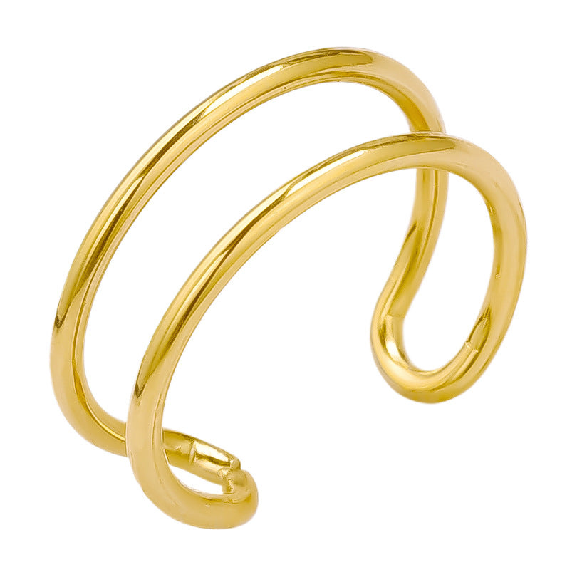 Cuff‑ring i rostfritt stål guldfärg, 1 st