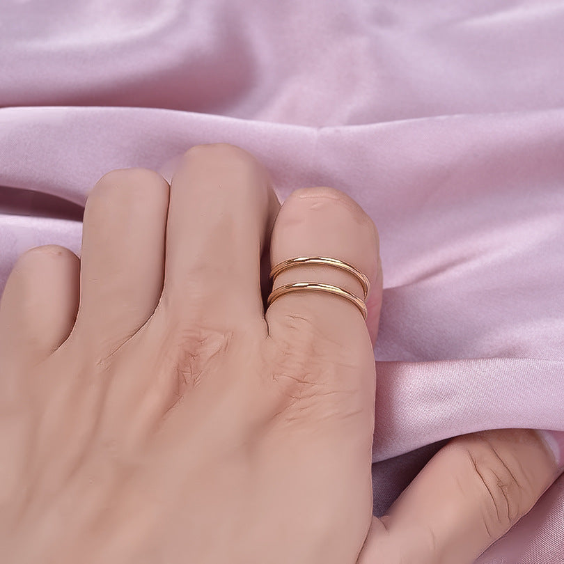 Cuff‑ring i rostfritt stål guldfärg, 1 st