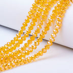 Glaspärlor facetterade pärlor AB orange 4 mm, 1 sträng (ca 38cm)