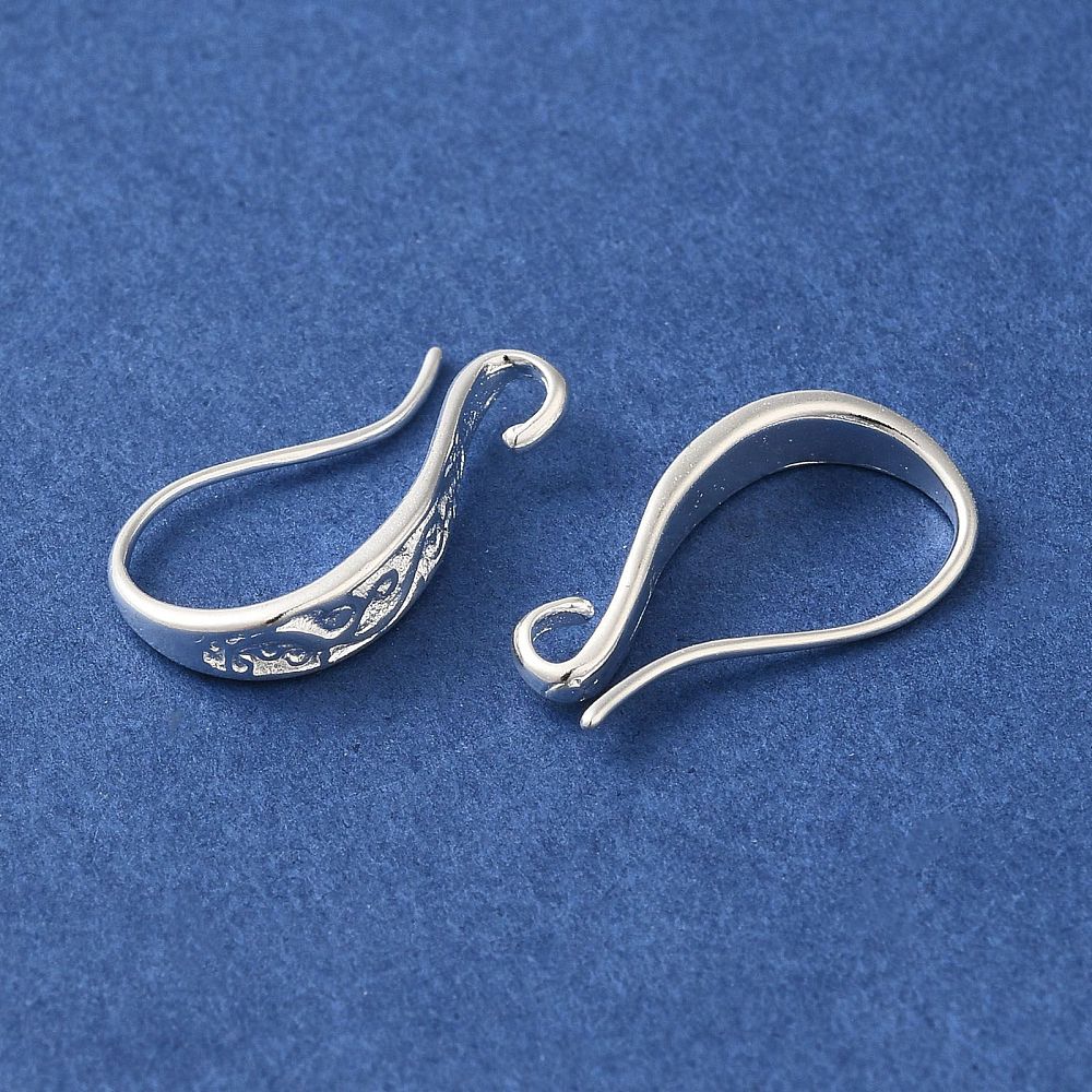 Öronkrokar i mässing 925 Sterlingsilverpläterade med vackert mönster, 1 par
