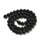 Svart onyx facetterade pärlor frostade runda 8 mm, 1 sträng (ca 38cm)