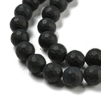 Svart onyx facetterade pärlor frostade runda 8 mm, 1 sträng (ca 38cm)