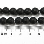 Svart onyx facetterade pärlor frostade runda 8 mm, 1 sträng (ca 38cm)