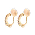 Clip-on örhängen i mässing med Cubic Zirconia 18K Guldpläterade Nickelfria, 1 par