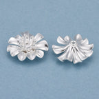 Pärlhattar i mässing Blomformade med pistiller 925 Silverpläterade Nickelfria, 6-pack