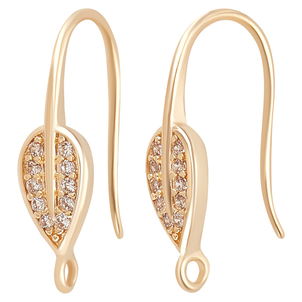 Guldpläterade öronkrokar med cubic zirconia