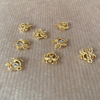 Berlock Spindel i mässing med Cubic Zirconia och 18K guldpläterad, 1 st
