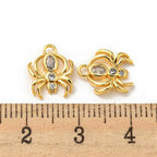 Berlock Spindel i mässing med Cubic Zirconia och 18K guldpläterad, 1 st