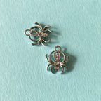 Berlock Spindel i mässing med Cubic Zirconia och Äkta Platinapläterad, 1 st