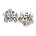 Berlock Spindel i mässing med Cubic Zirconia och Äkta Platinapläterad, 1 st