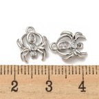Berlock Spindel i mässing med Cubic Zirconia och Äkta Platinapläterad, 1 st