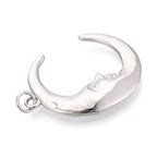 Mässingsberlock måne ansikte 30x25mm platina, 1 st