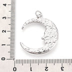 Mässingsberlock måne ansikte 30x25mm platina, 1 st