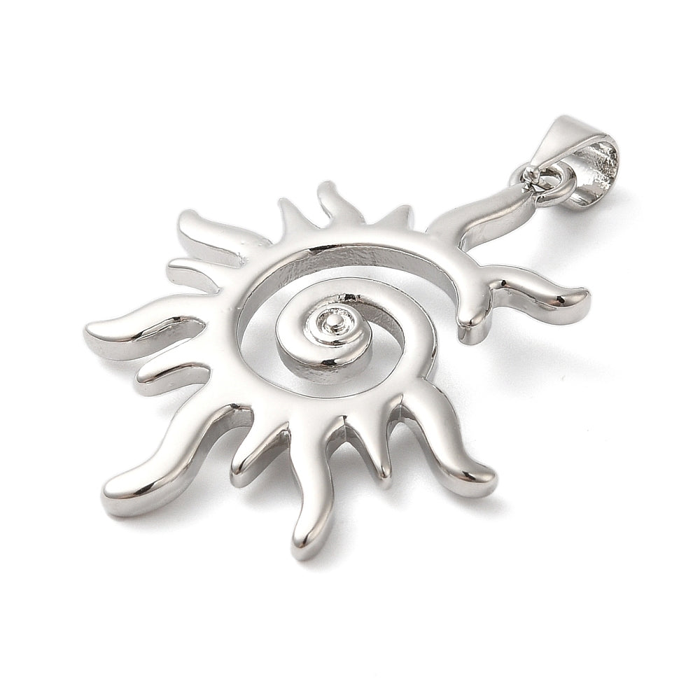 Solformad Mässingsberlock Platinafärgad, 1 st