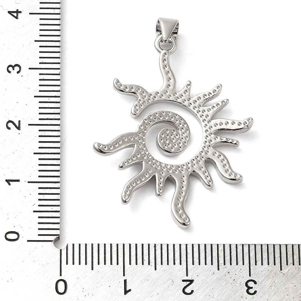 Solformad Mässingsberlock Platinafärgad, 1 st