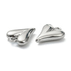 Berlock hjärta i metall platinapläterad, 2-pack
