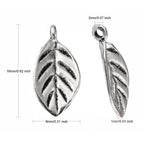 Tibetansk berlock blad antiksilver Nickelfri, 6-pack