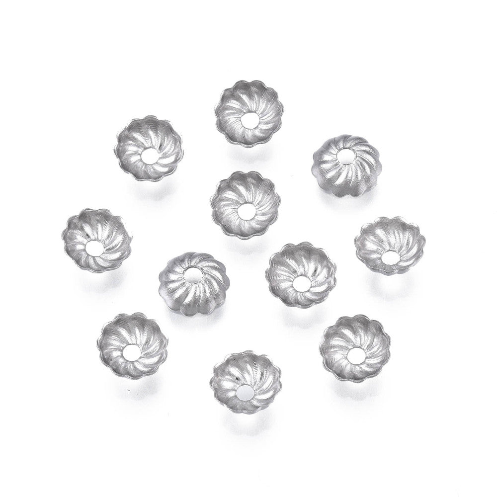 Pärlhattar i 304 Rostfritt stål 6mm, 30-pack