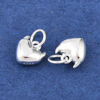 Hjärtberlock med horn i äkta 925 Sterlingsilver, 1 st