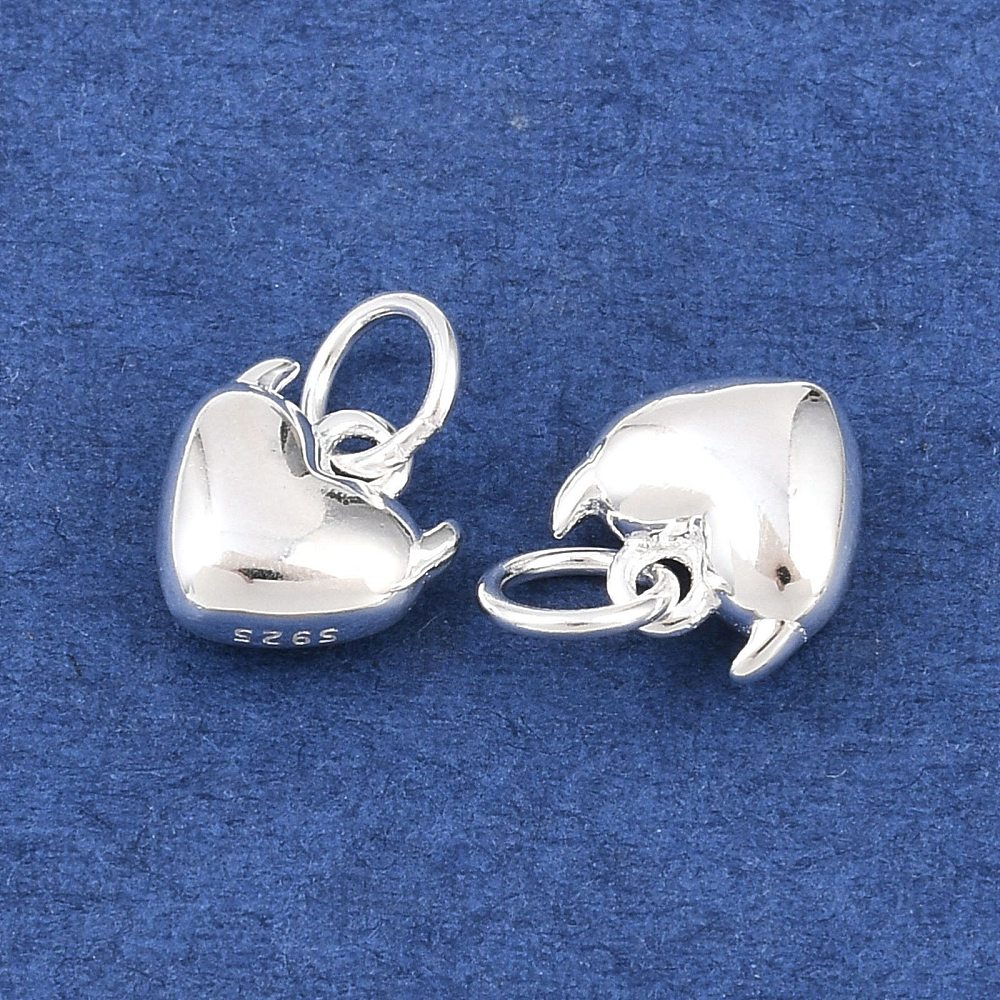 Hjärtberlock med horn i äkta 925 Sterlingsilver, 1 st