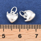 Hjärtberlock med horn i äkta 925 Sterlingsilver, 1 st