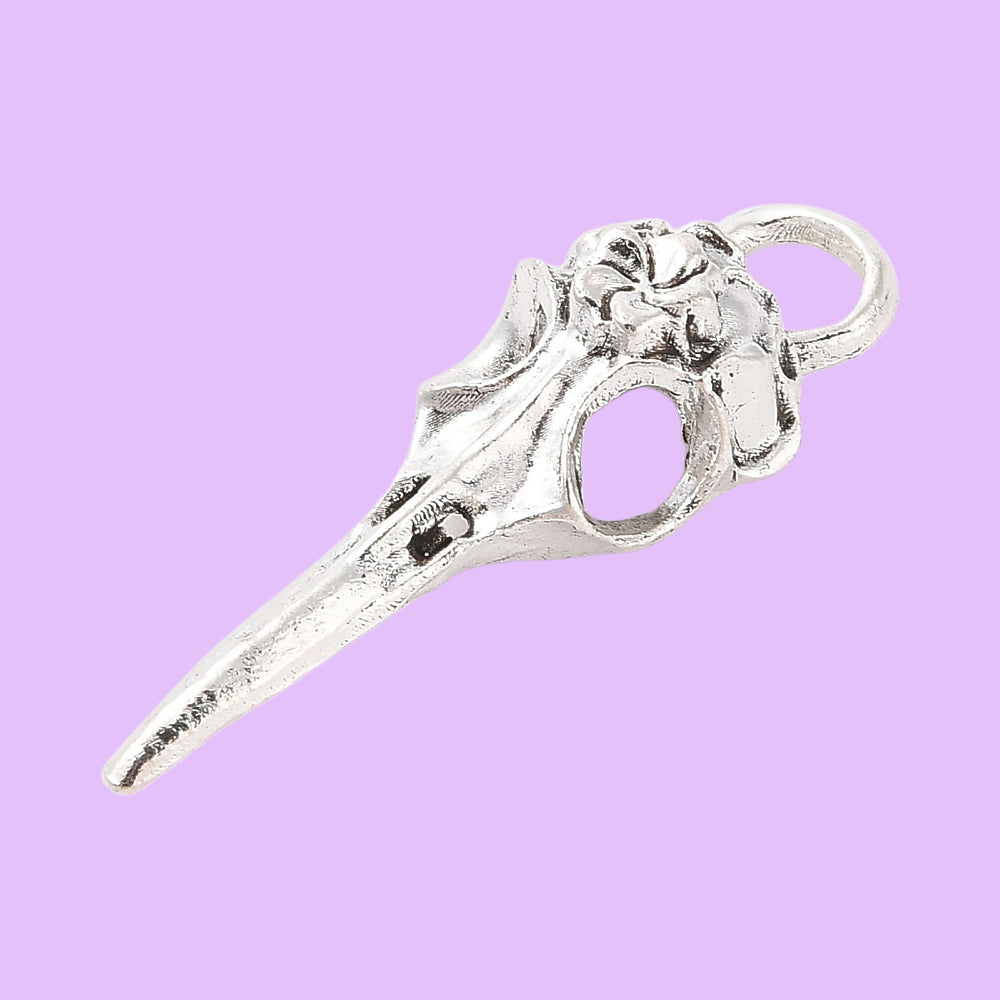 Tibetansk Berlock Korpskalle antiksilver, 1 st