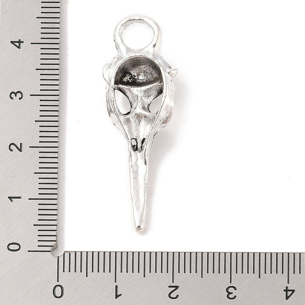 Tibetansk Berlock Korpskalle antiksilver, 1 st