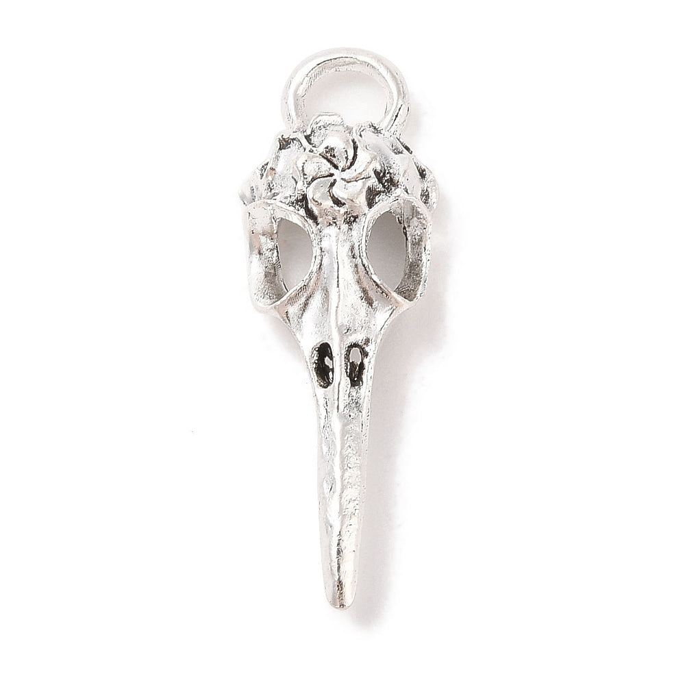 Tibetansk Berlock Korpskalle antiksilver, 1 st