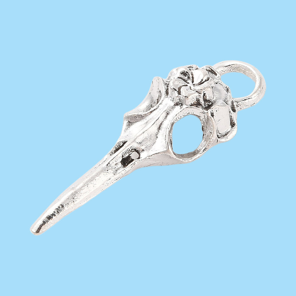 Tibetansk Berlock Korpskalle antiksilver, 1 st