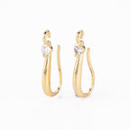Örhängeskrokar i mässing med infattad klar cubic zirconia, lämpad för nätta och eleganta örhängen.
