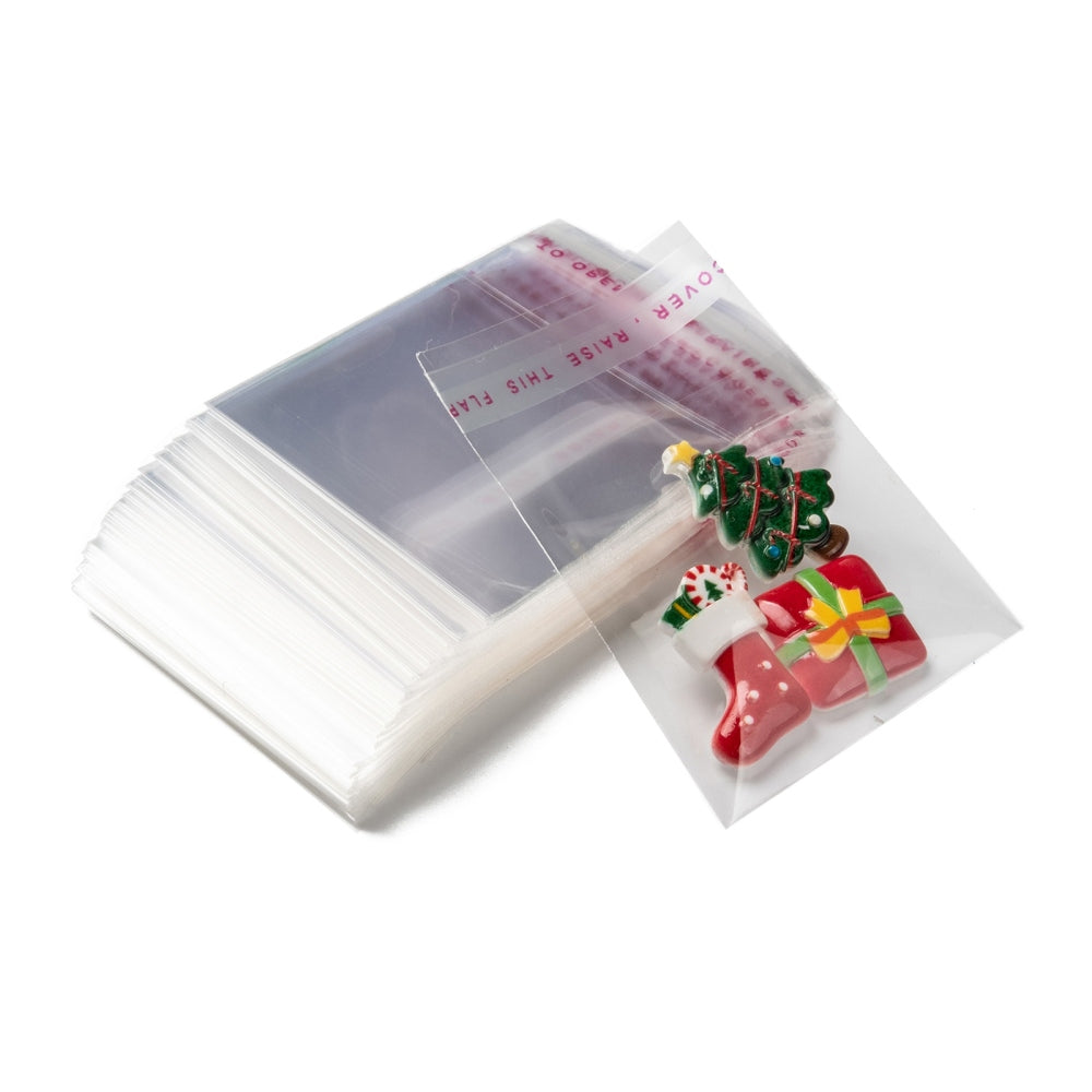 Cellofanpåsar innerdiameter 5x5cm med självhäftande förslutning, 100-pack