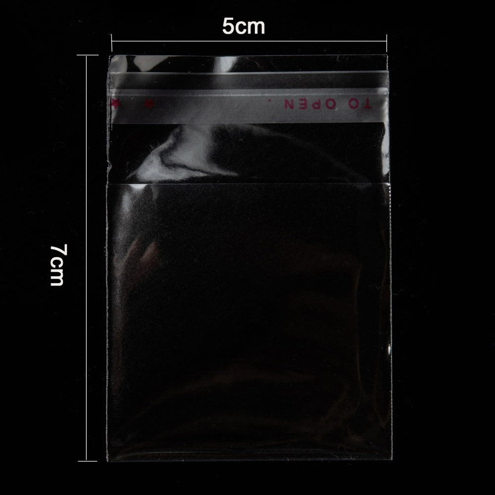Cellofanpåsar innerdiameter 5x5cm med självhäftande förslutning, 100-pack