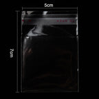 Cellofanpåsar innerdiameter 5x5cm med självhäftande förslutning, 100-pack