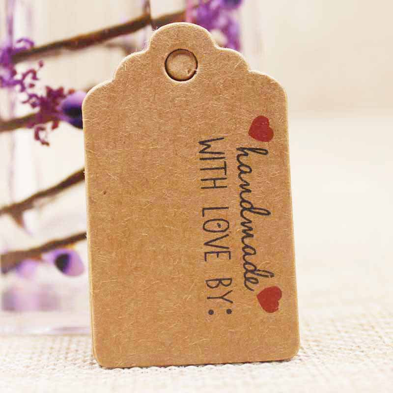 Etiketter Handmade with Love Tags 50x30mm, 20-pack