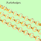 Rolokedja i järn guld 4 mm, 1 meter