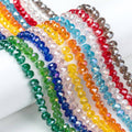 Glaspärlor 6mm Rondelle facetterade mixade färger AB-finnish, 90-pack