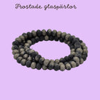 Glaspärlor rondelle matta gråsvart facetterade 6x4mm, 1 sträng (36 cm)