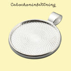 Cabochoninfattningar dubbelsidig rund silver för 25 mm cabochons, 2-pack